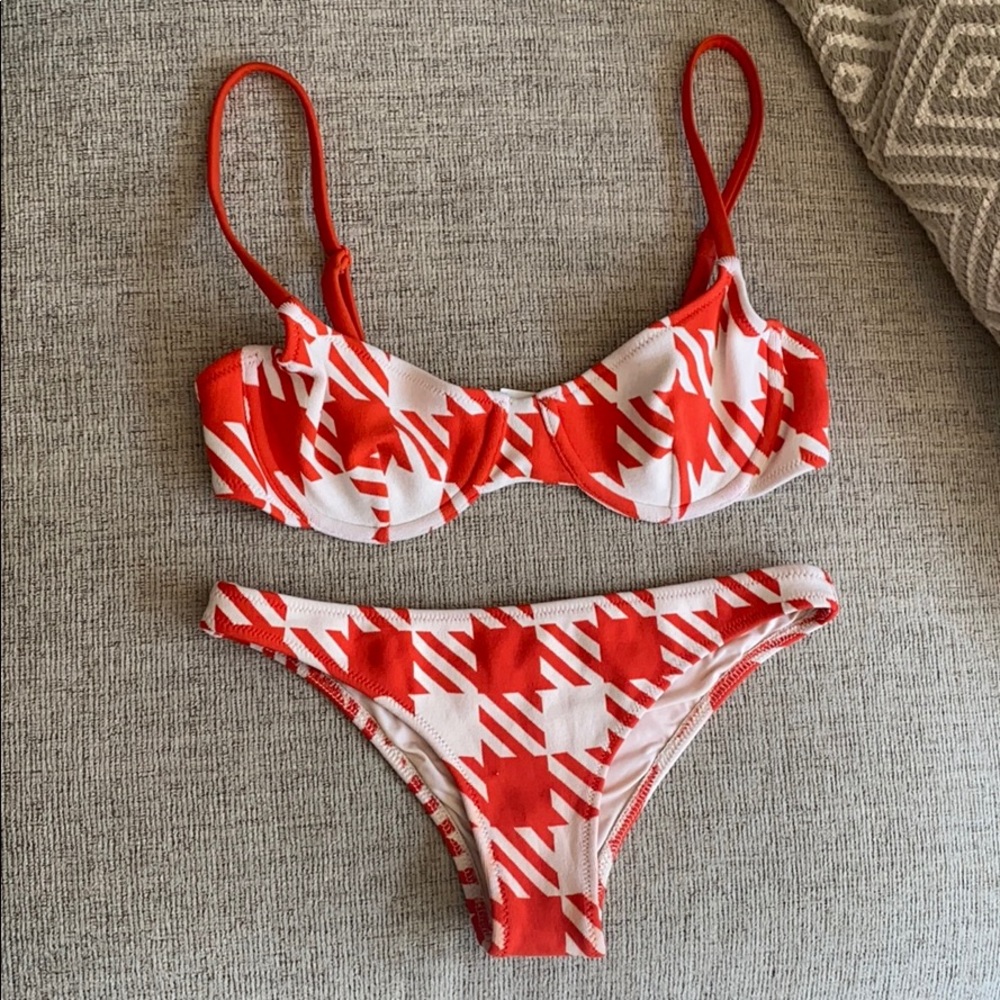 Red & White Gingham Bikini